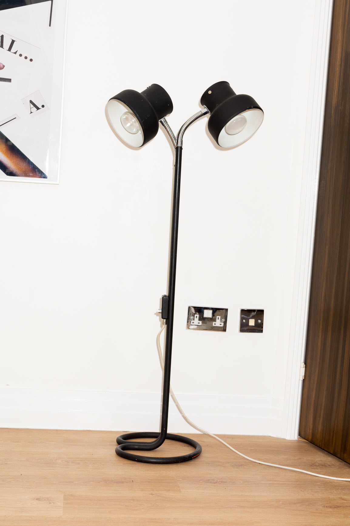 Twin Head Black Floor Lamp 'Bumling'