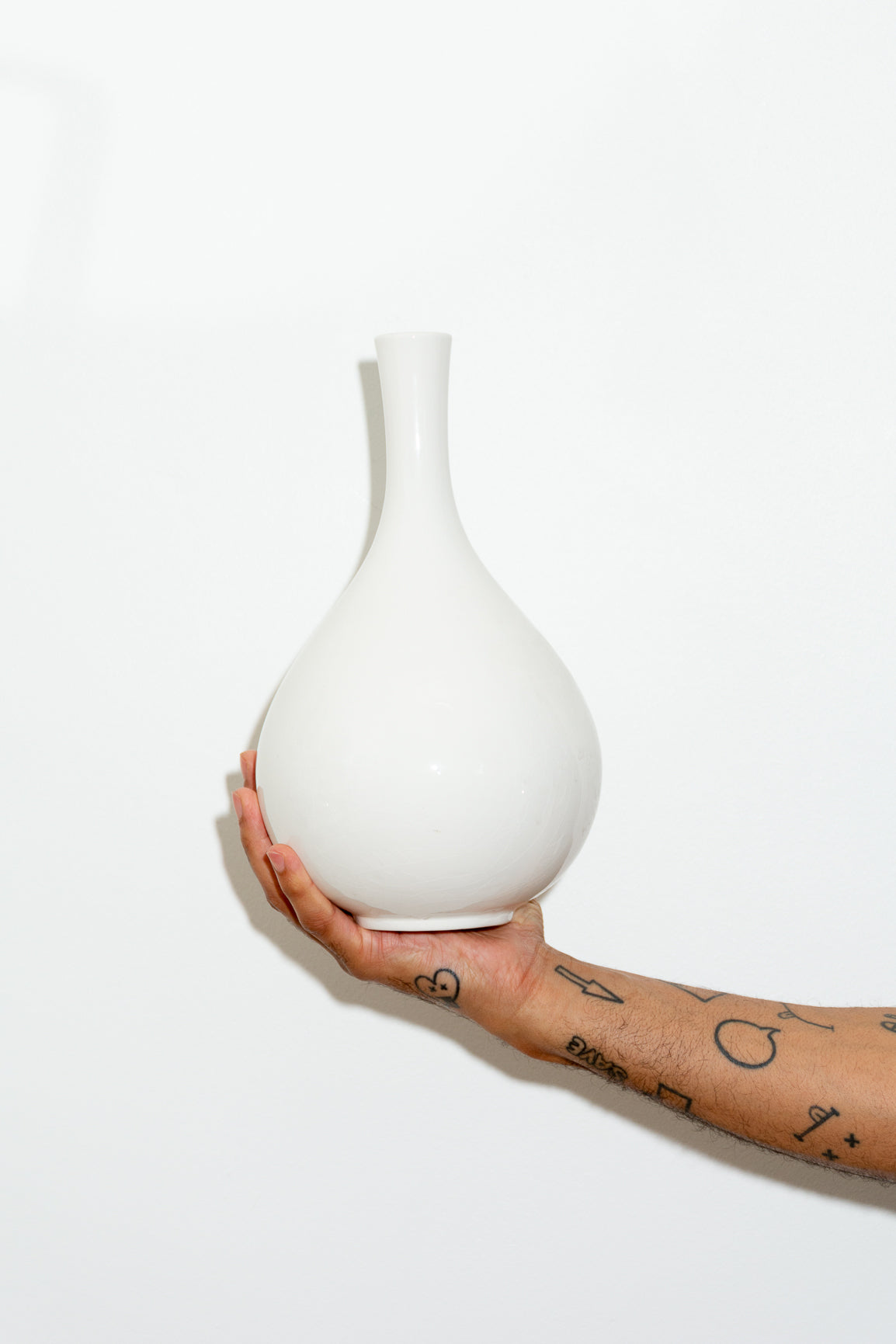 White Funnel Vase