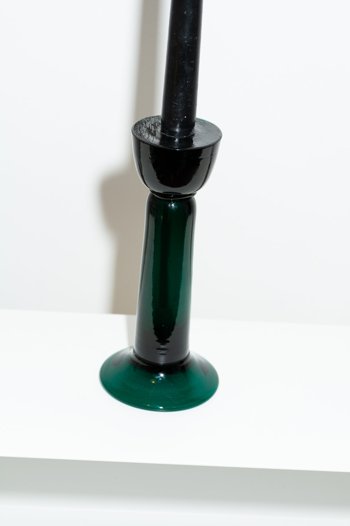 Green Glass Candle Stick