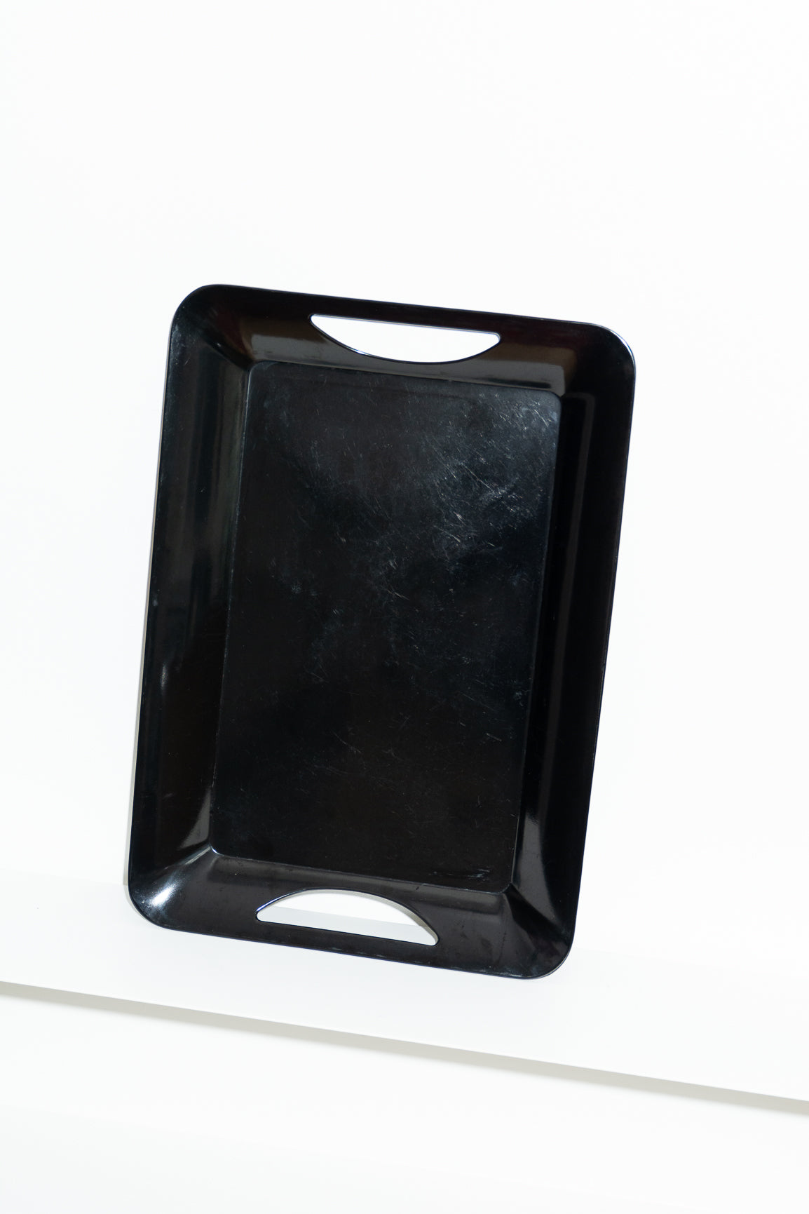 Plastic display or serving tray with cutout handles | Vintage