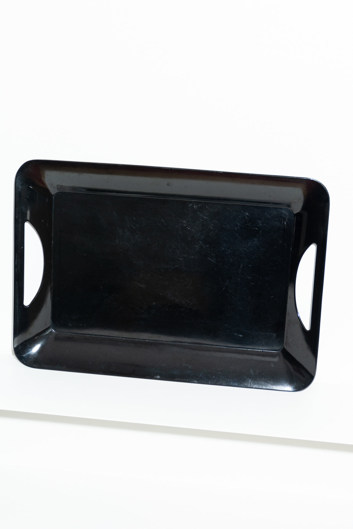 Plastic display or serving tray with cutout handles | Vintage