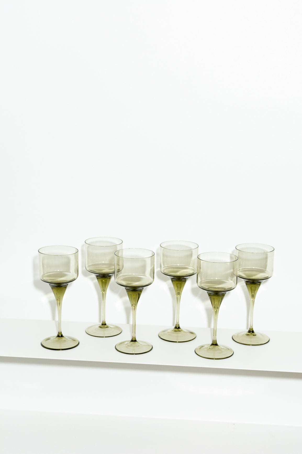Green glass wine glasses