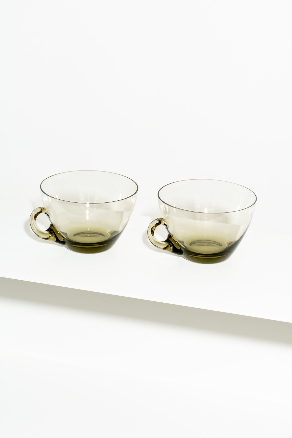 Smoked glass tea/coffee mugs