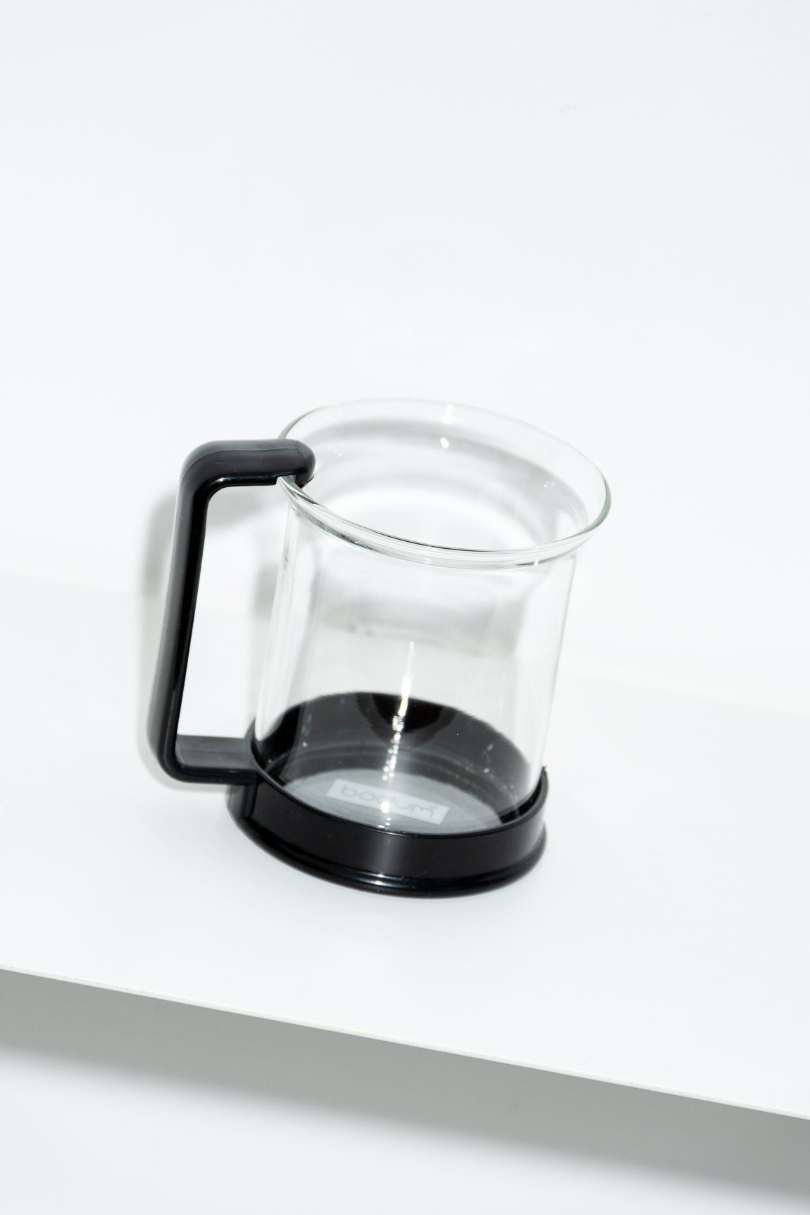 Vintage Bodum glass and detachable plastic coffee mugs