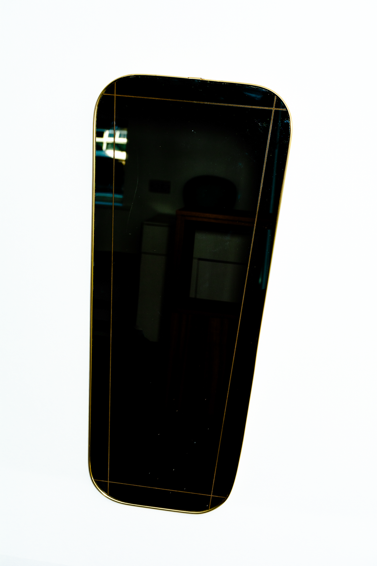 Mirror with inlaid gold etching | Vintage