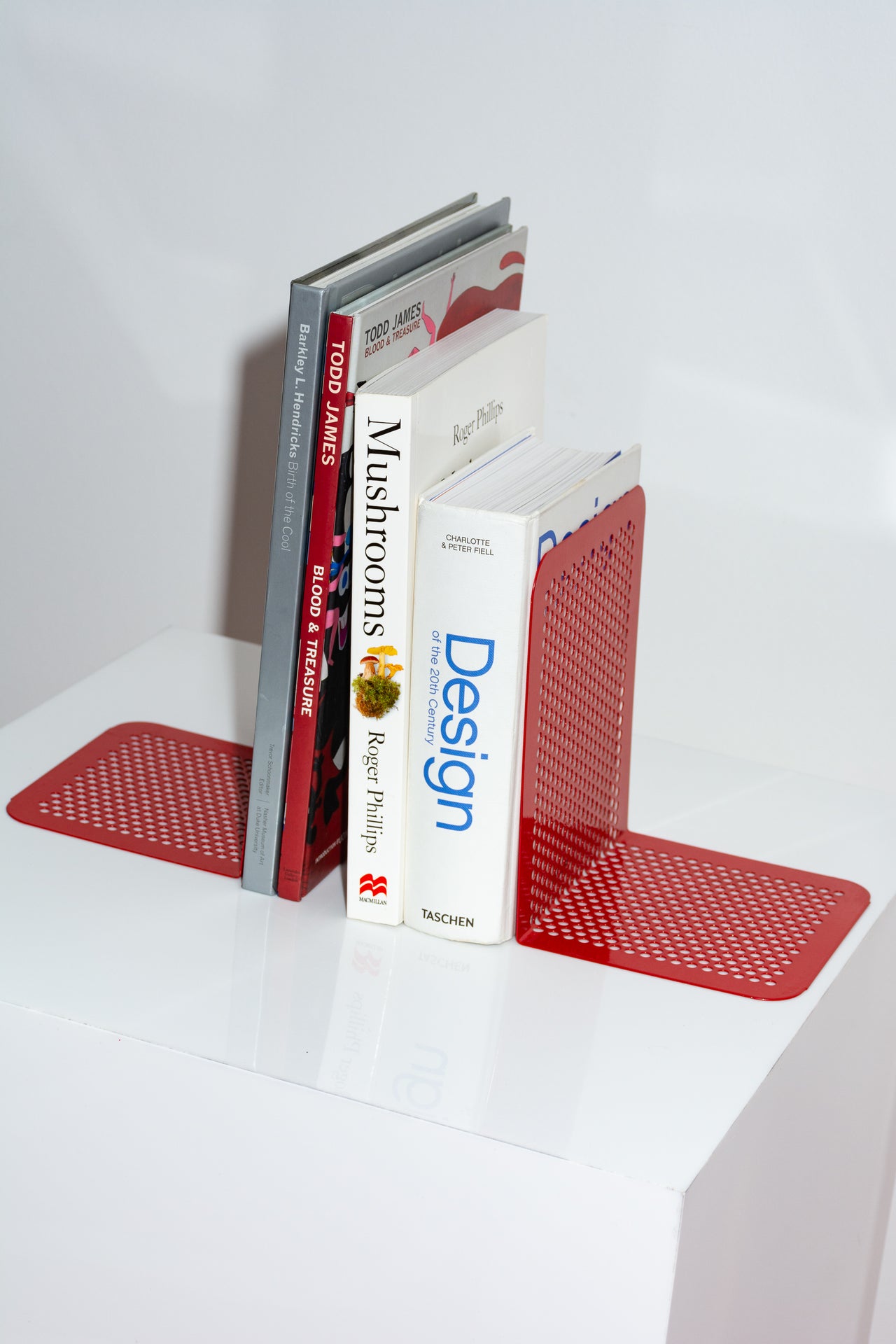Book Ends Red Metal Mesh | 1980s