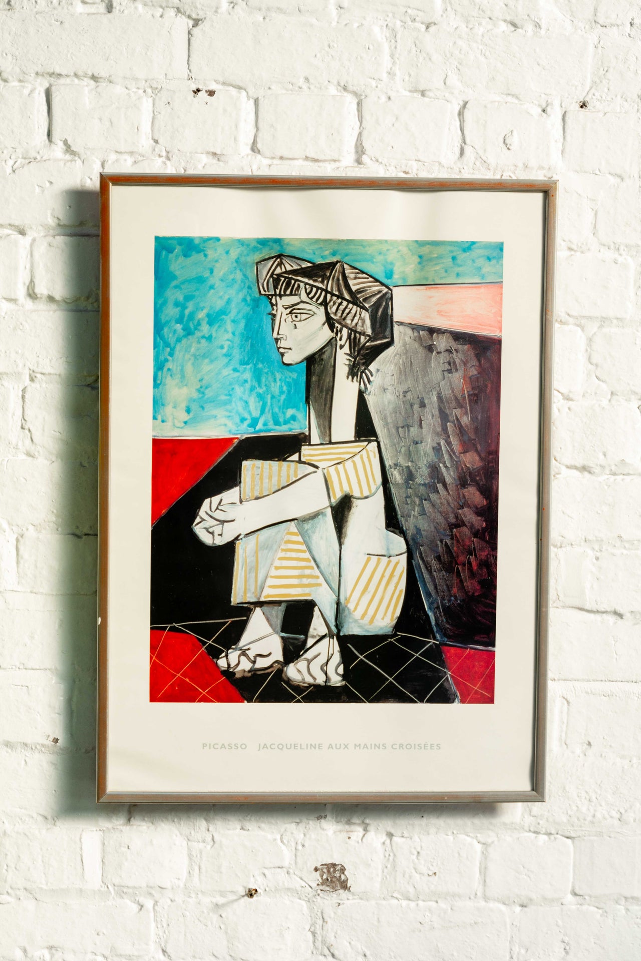 Jaqueline with crossed hands print and framed Picasso Print | Vintage
