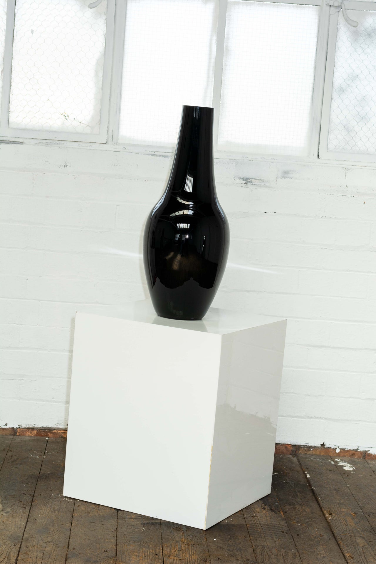 Tall Ceramic Black Vase