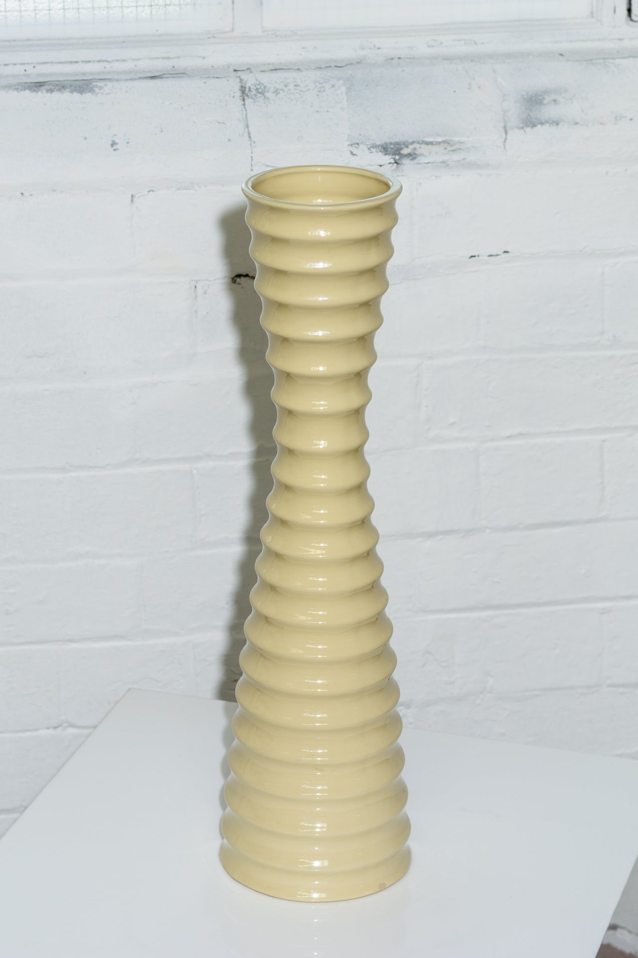 Large Tapered Ribbed Oat Vase
