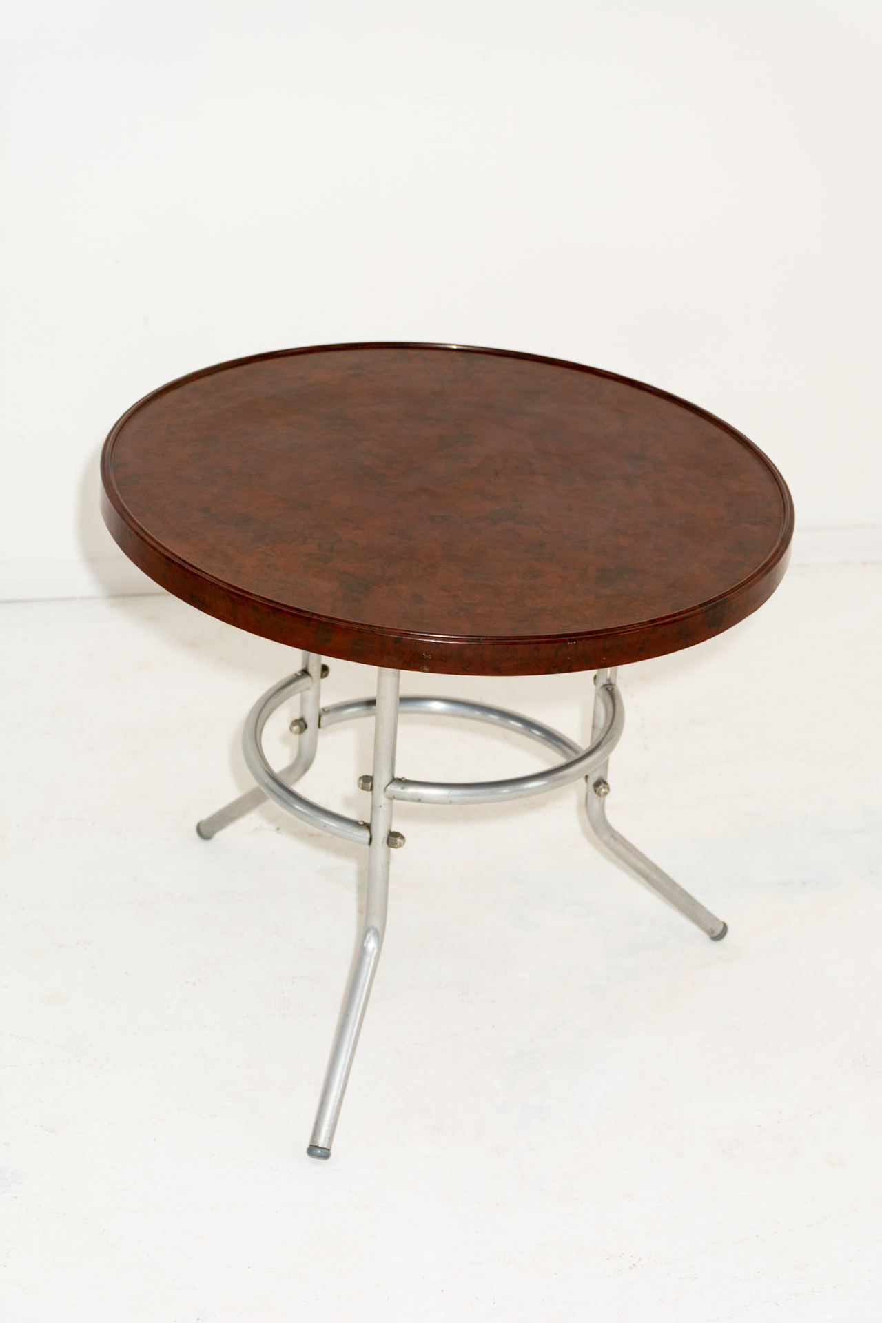 Bakelite Top Side Table with Tubular Aluminium Frame | Vintage