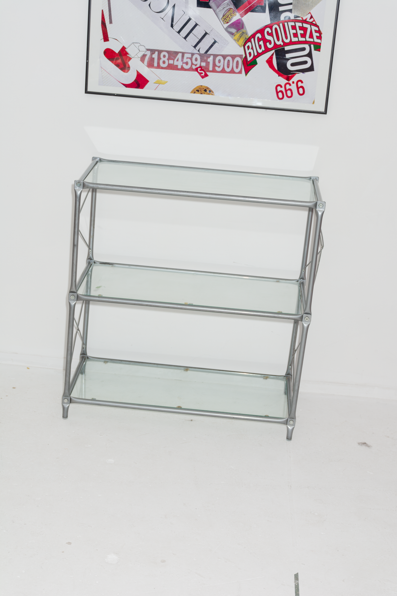 Metal and Glass 3 Tier Shelving Unit for IKEA | 1980's Vintage