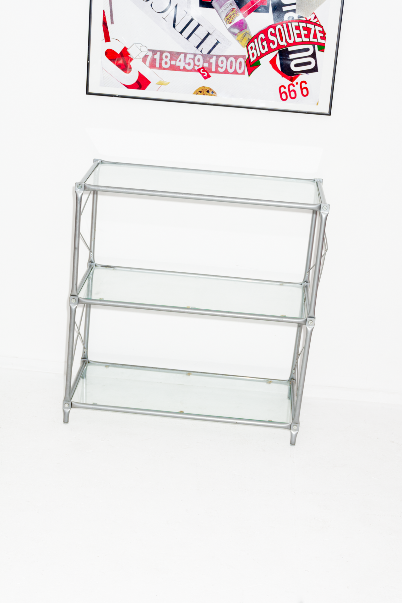 Metal and Glass 3 Tier Shelving Unit for IKEA | 1980's Vintage